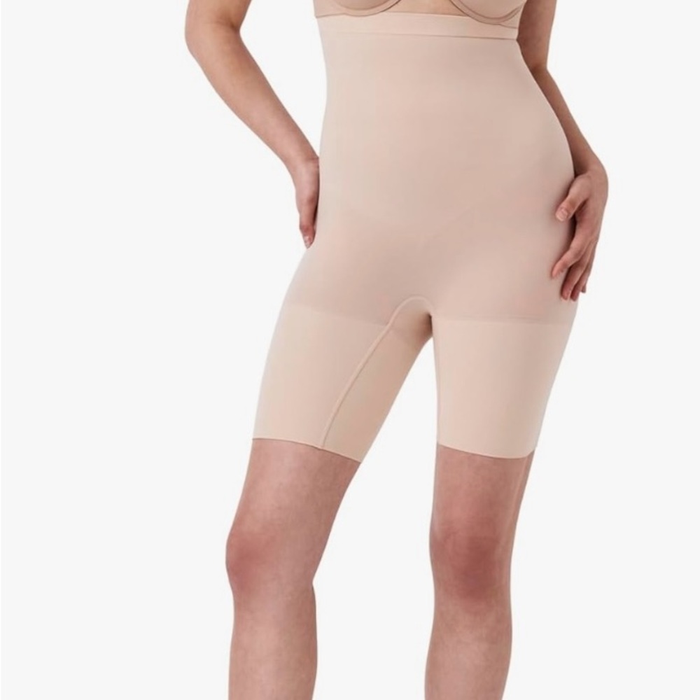 SPANX High Waist Mid Thigh Short Soft Nude - Open box $45 MSRP
